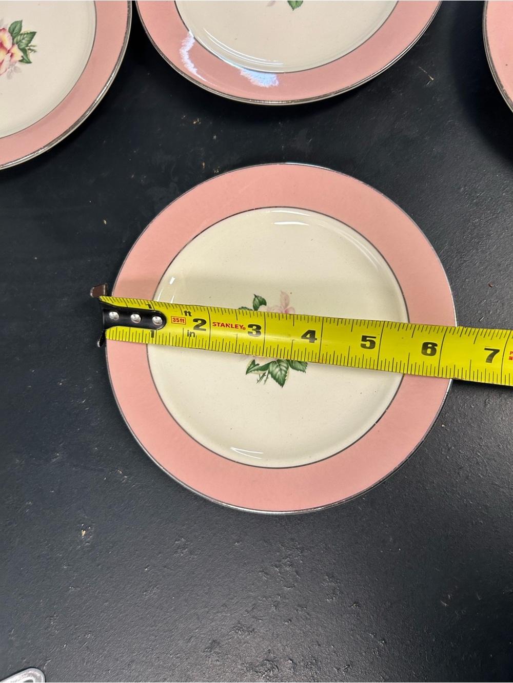 Homer laughlin china pink Rose C 56N 8 dessert plates